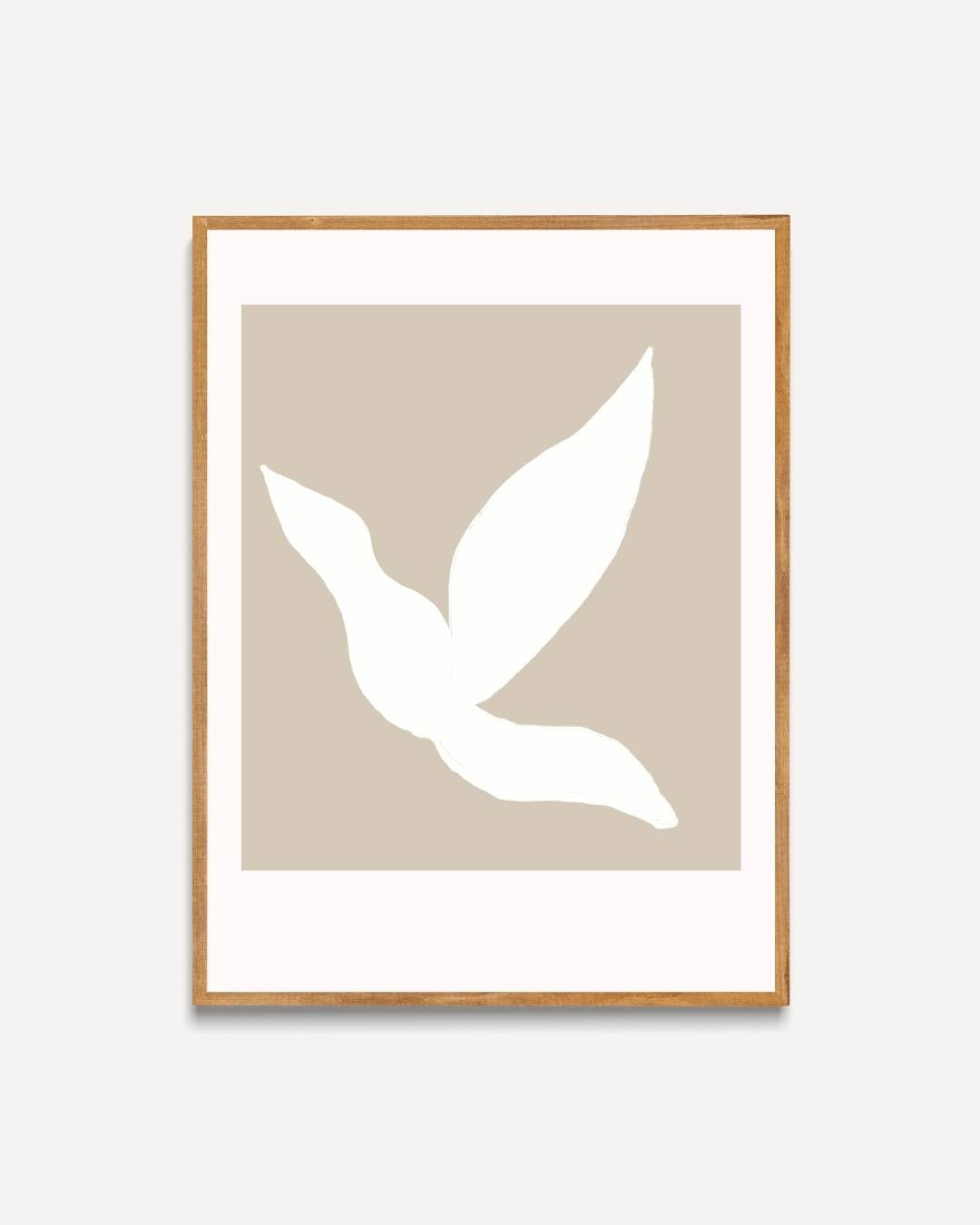 Beige minimalistische bladeren Poster