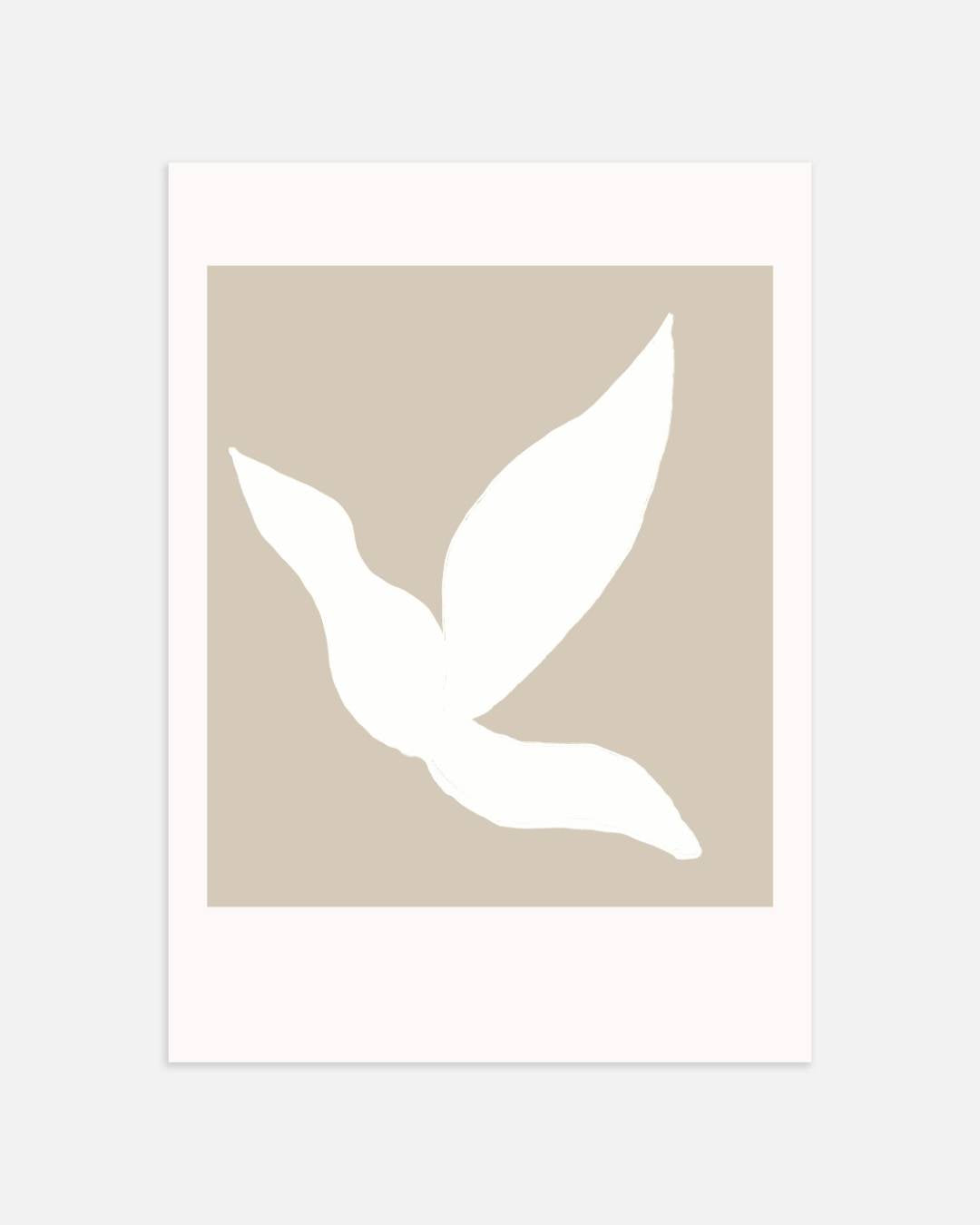 Beige minimalistische bladeren Poster