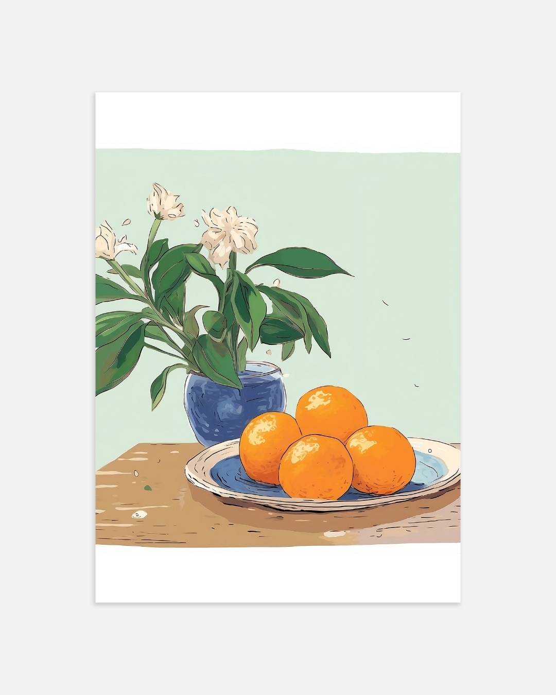 Stilleven met sinaasappels Poster