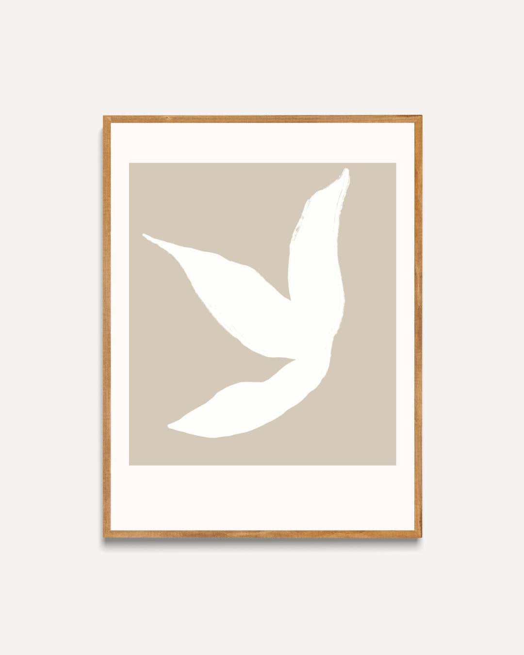 Lichtbeige abstract blad Poster