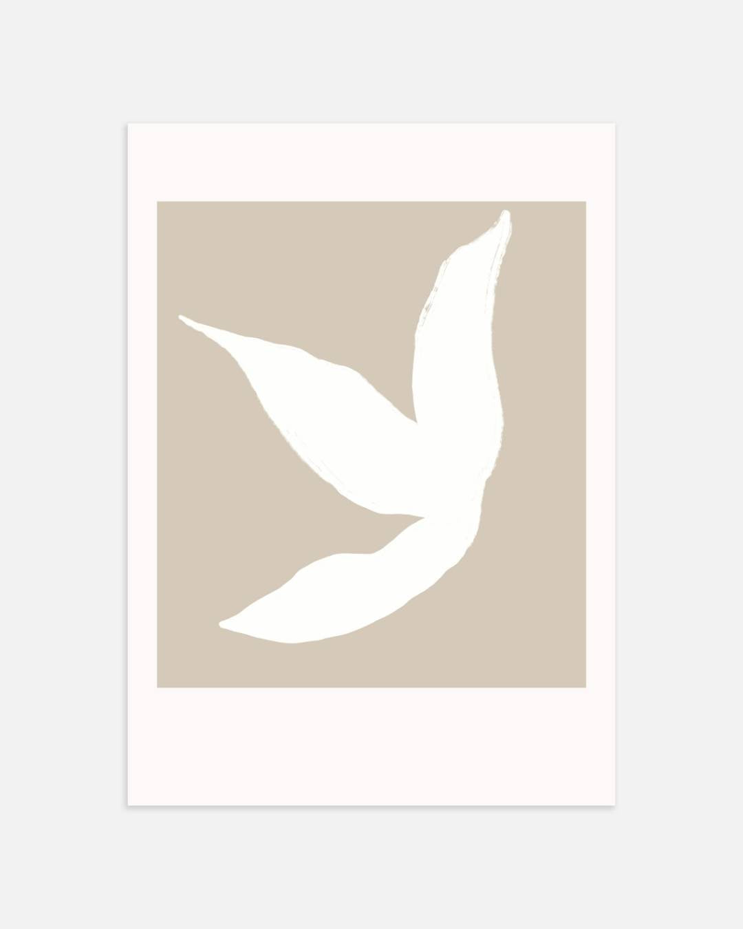 Lichtbeige abstract blad Poster