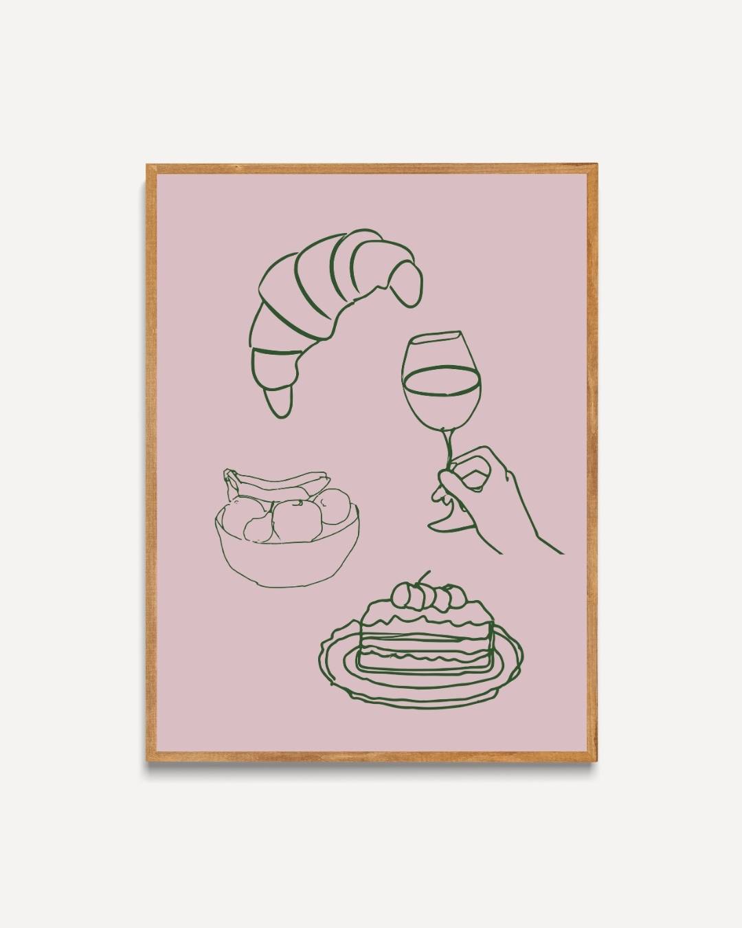 Ontbijt illustratie Poster