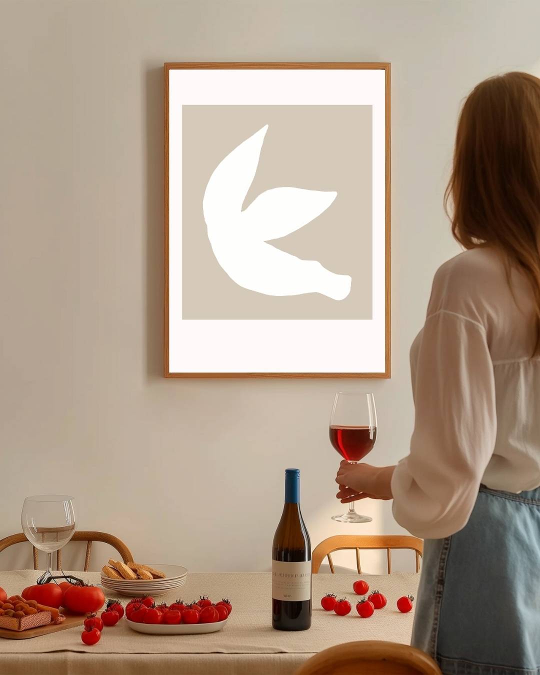 Abstract wit blad Poster