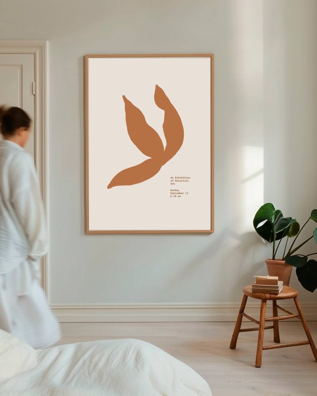 Bruine abstracte bladeren Poster