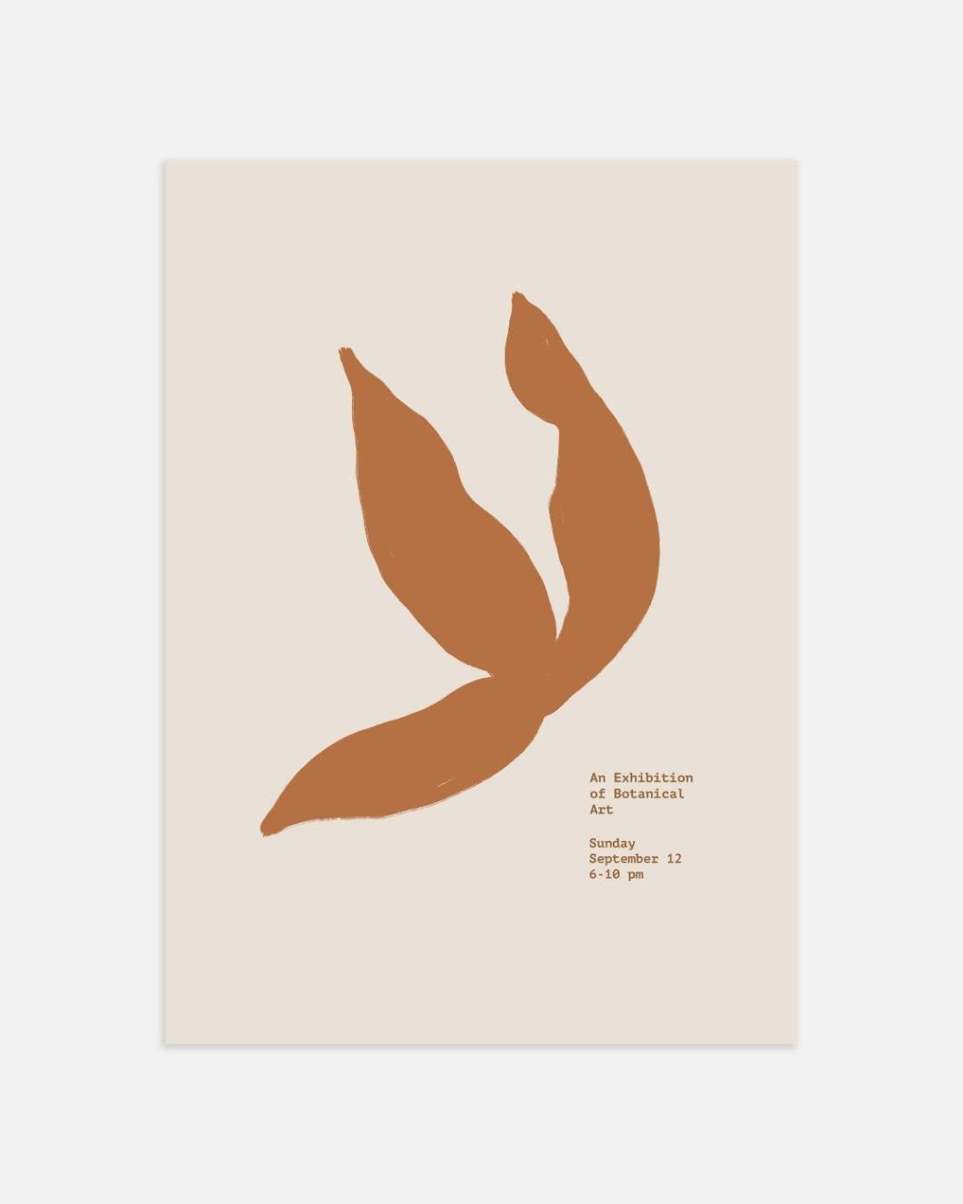 Bruine abstracte bladeren Poster