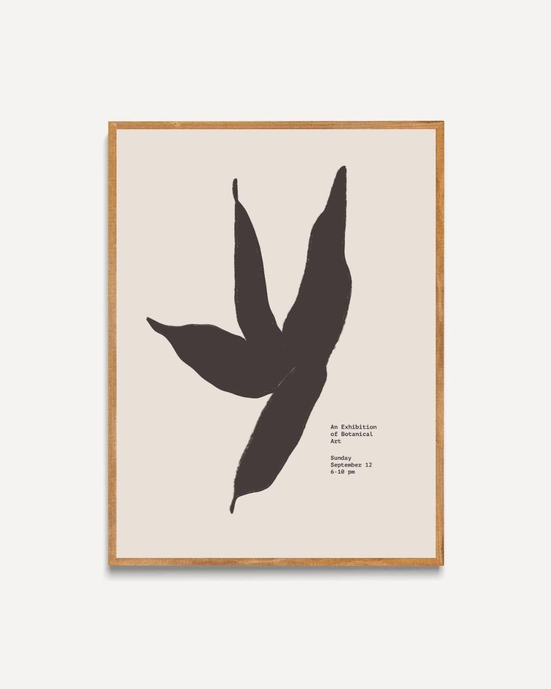 Zwarte minimalistische bladeren Poster