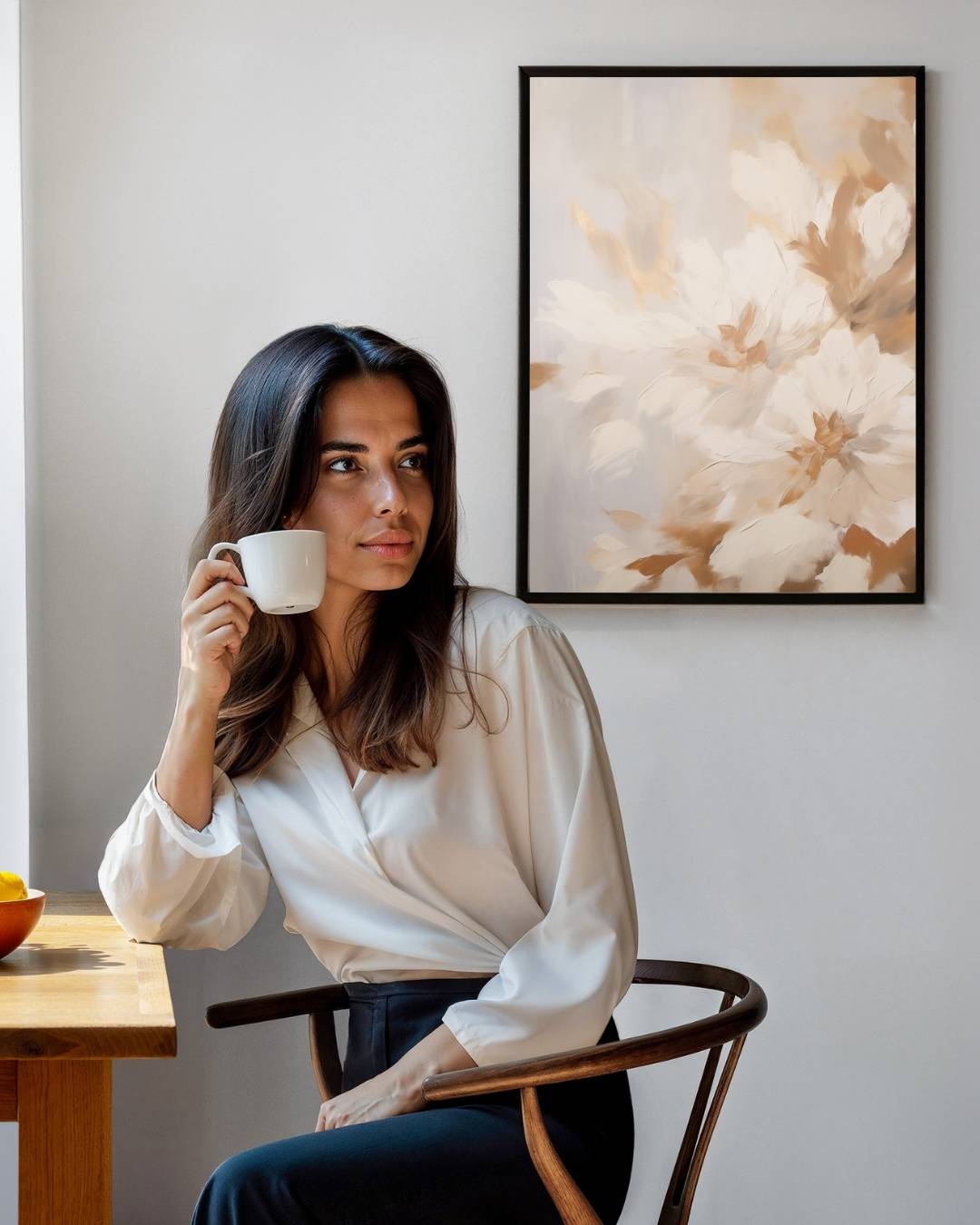 Bloemrijk in neutrale tinten Poster