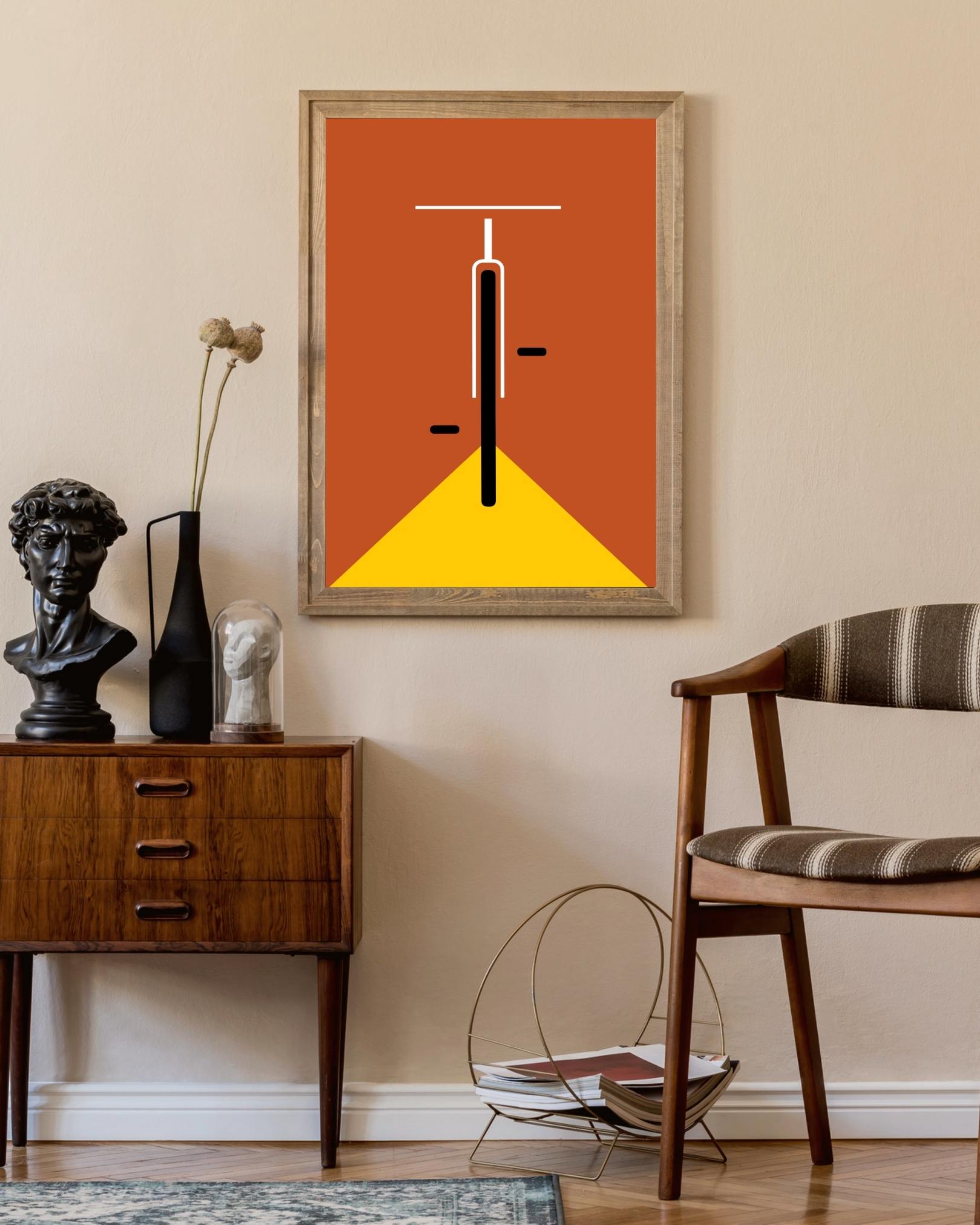 Bauhaus fiets rood Poster