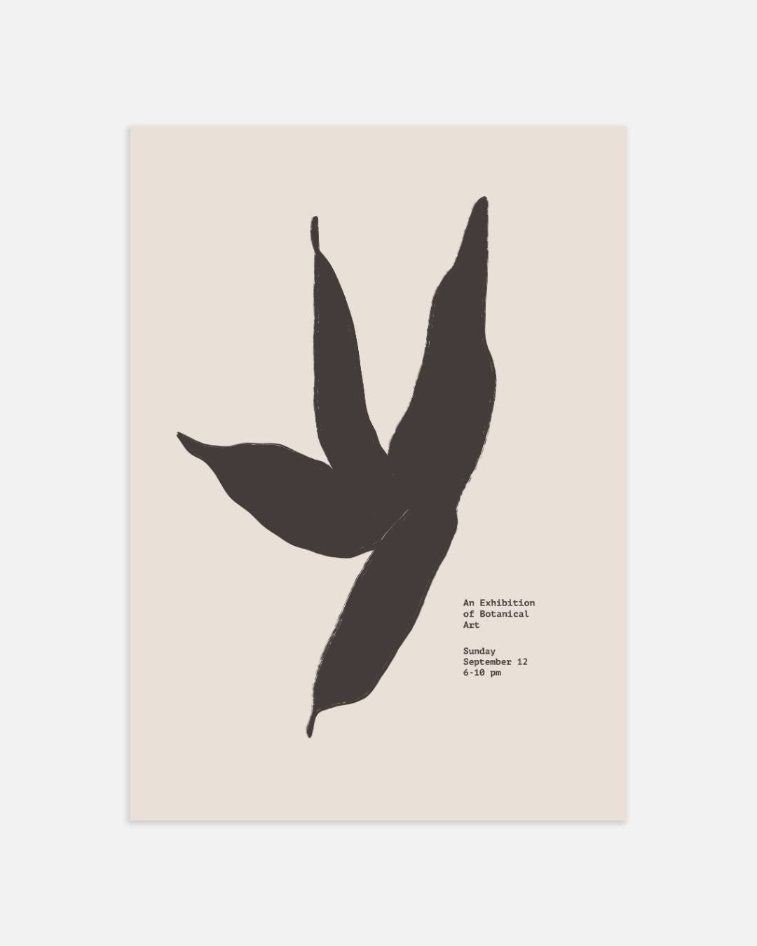 Zwarte minimalistische bladeren Poster