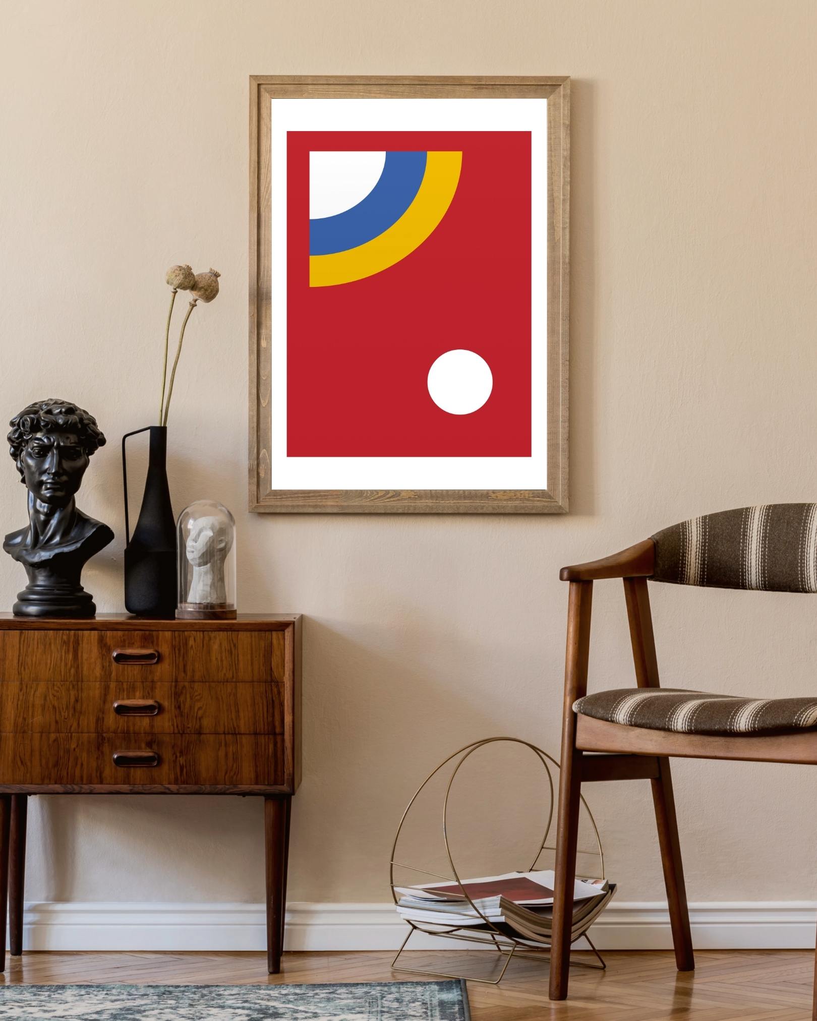 Bauhaus rode stip Poster