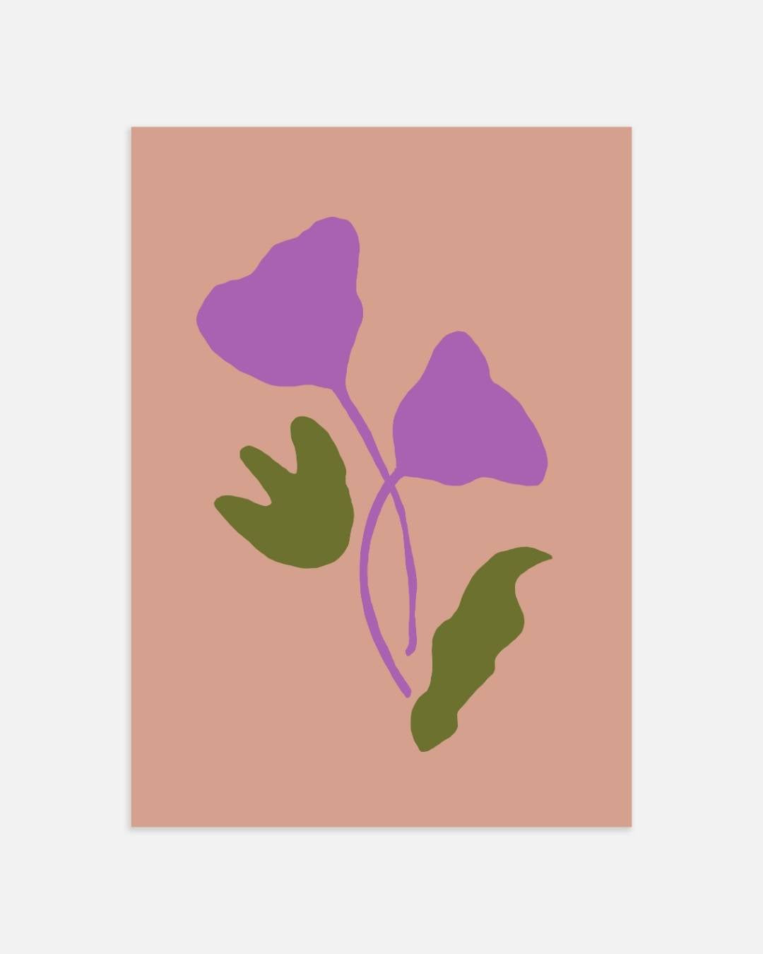 Kleurrijk bladensilhouet Poster