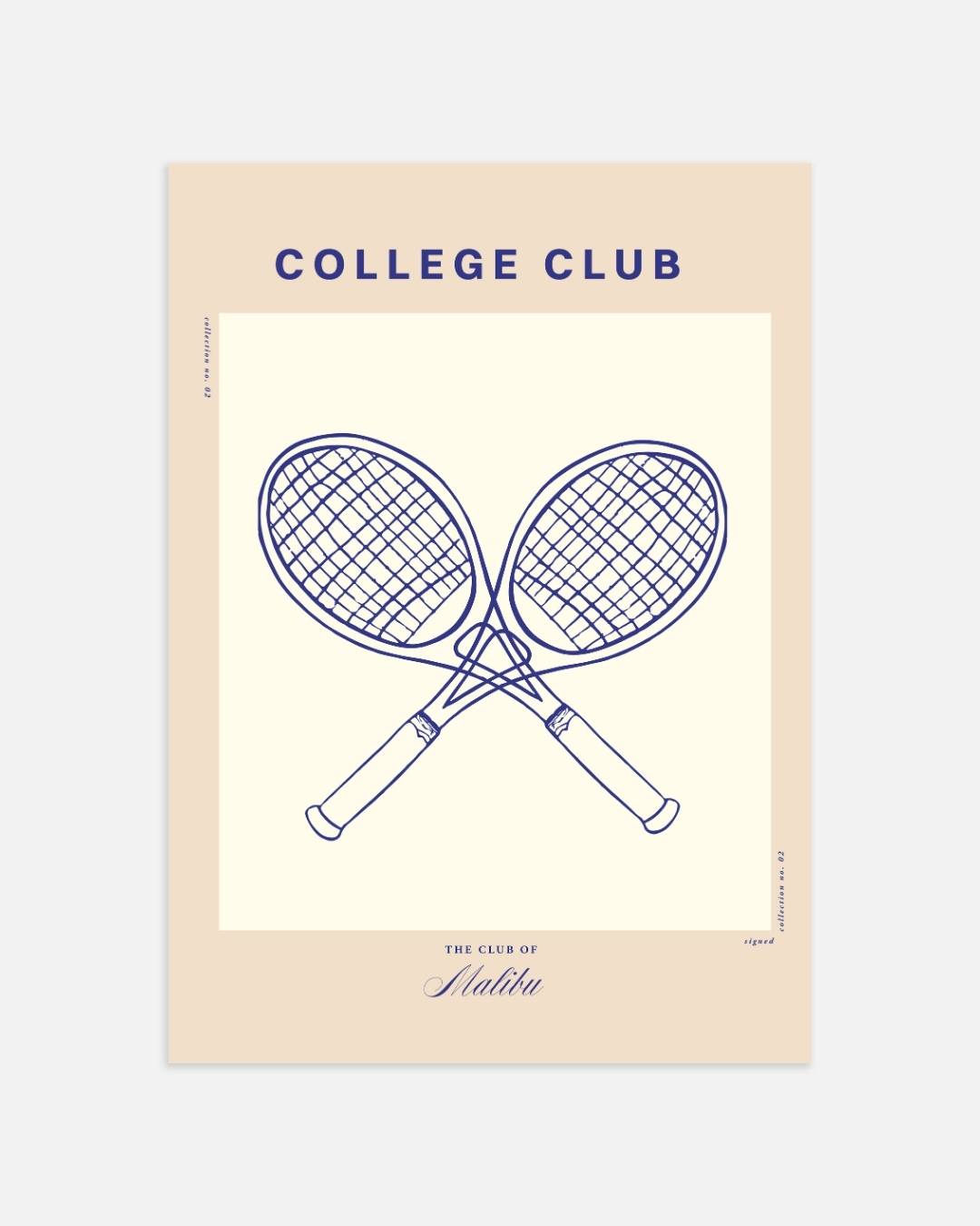 College Club tennisrackets Poster
