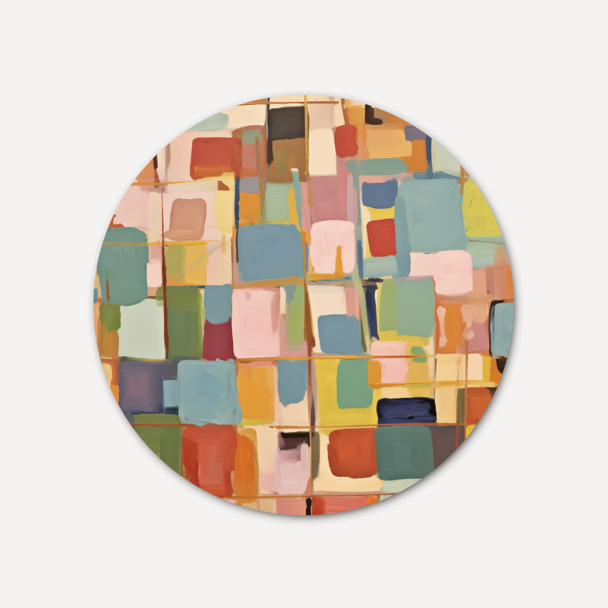 Kleurrijke Abstractie - Moderne Muurcirkel-WallArtistic