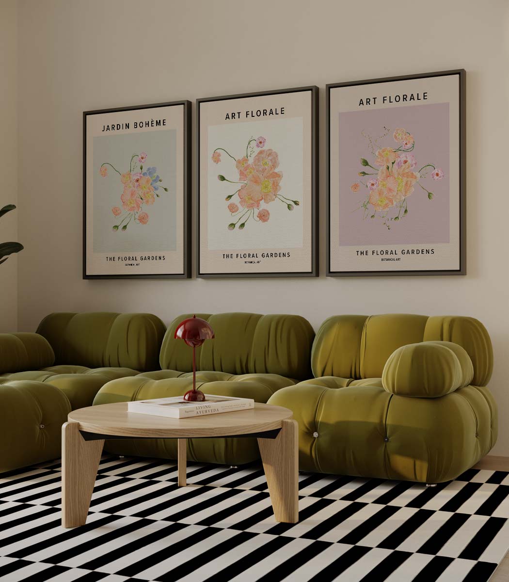 Florale kunst in pastel Kunstwerk-canvas-dibond-plexiglas-wanddecoratie-WallArtistic