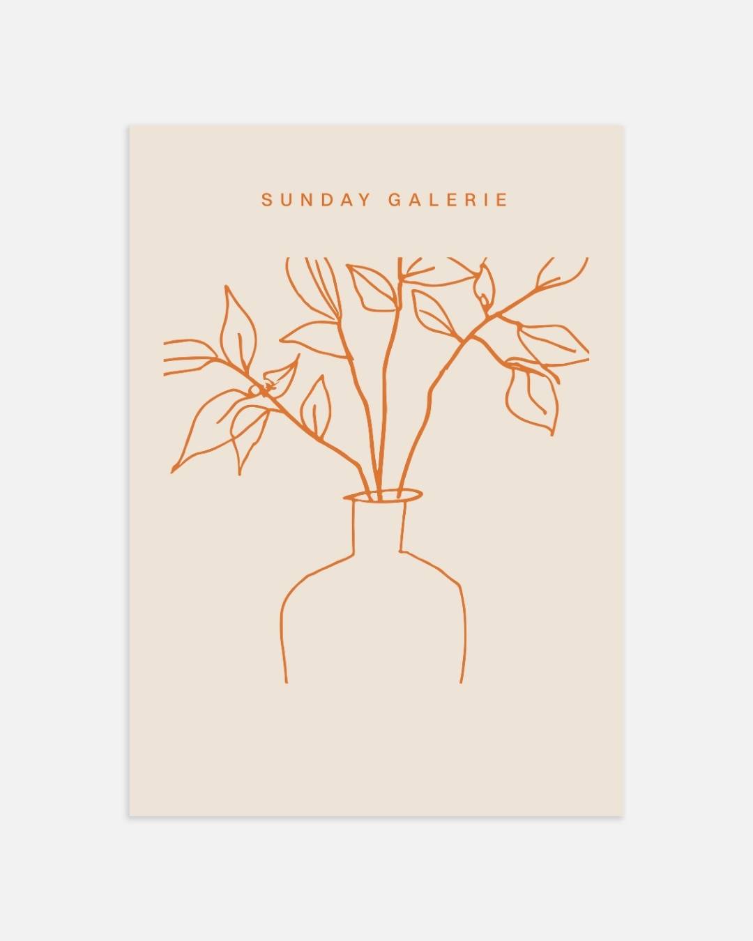 Abstracte schets met planten in vaas Poster