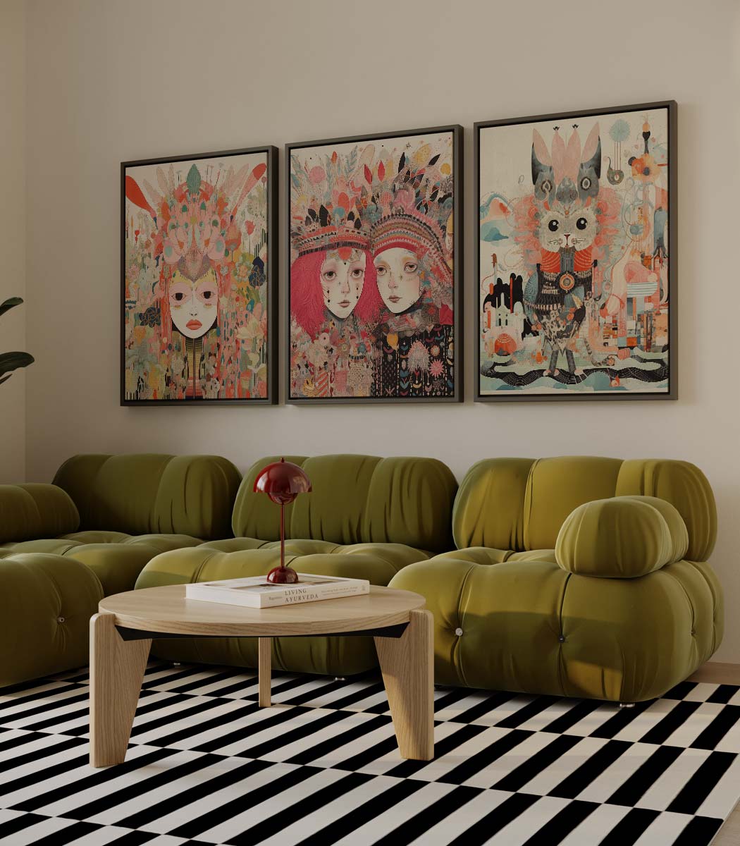Droomwereld in pasteltinten Kunstwerk-canvas-dibond-plexiglas-wanddecoratie-WallArtistic