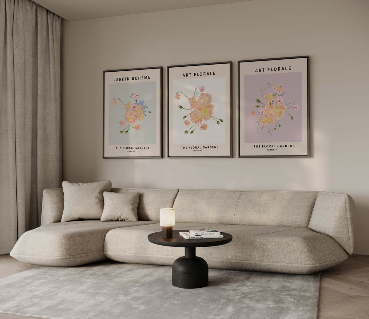 Florale kunst in pastel Kunstwerk-canvas-dibond-plexiglas-wanddecoratie-WallArtistic