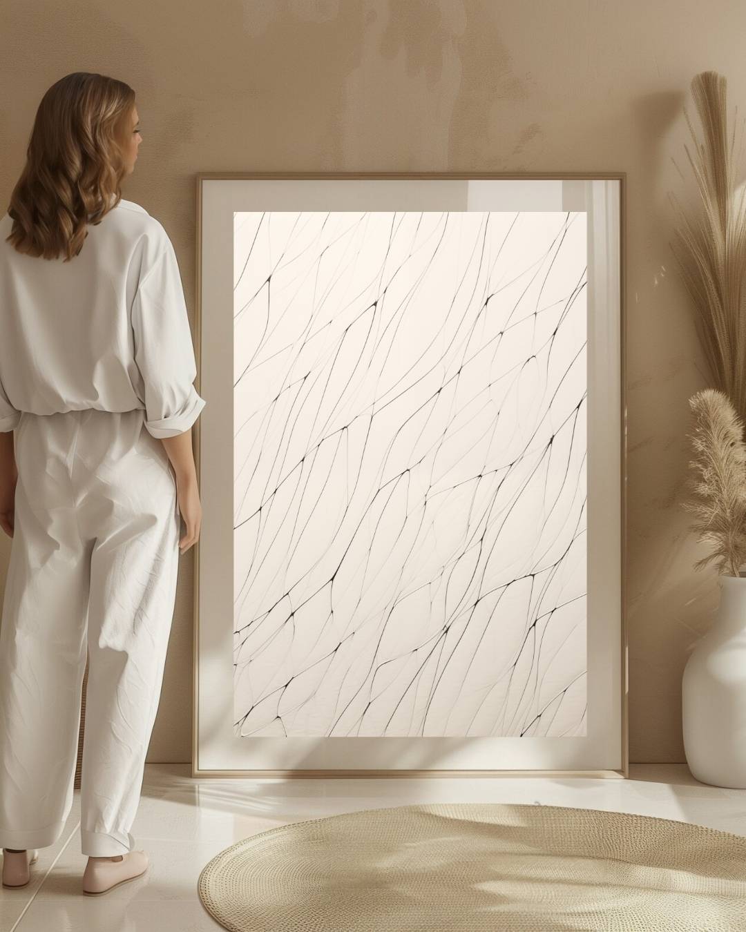 Organische lijnstructuur Poster