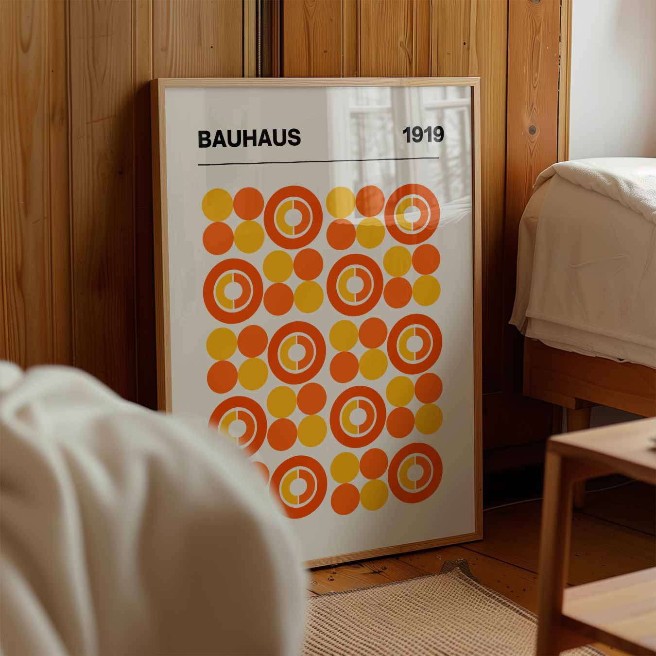 Bauhaus Retro Cirkelpatroon Poster