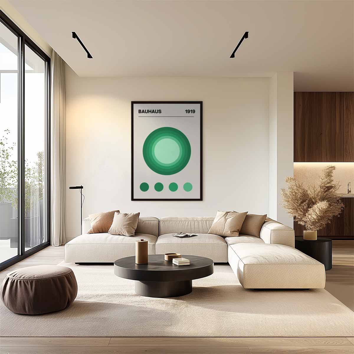 Retro Bauhaus Stijl Cirkelkunst Kunstwerk-canvas-dibond-plexiglas-wanddecoratie-WallArtistic