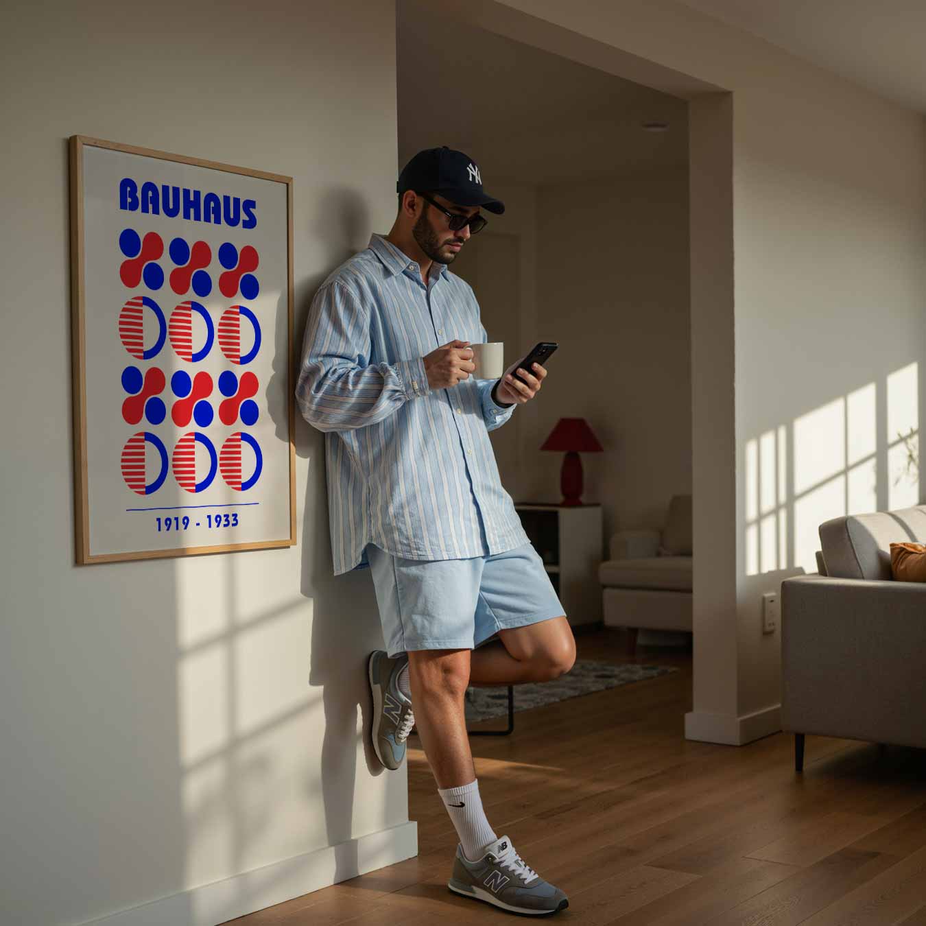 Bauhaus blue 1919 Poster