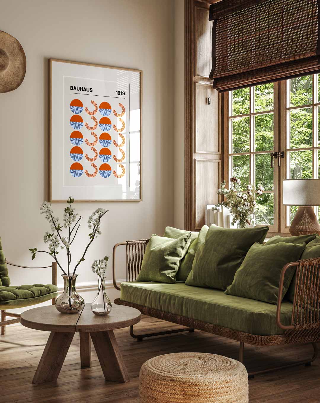 Bauhaus Stijl Vol Cirkel en Halve Cirkel Poster