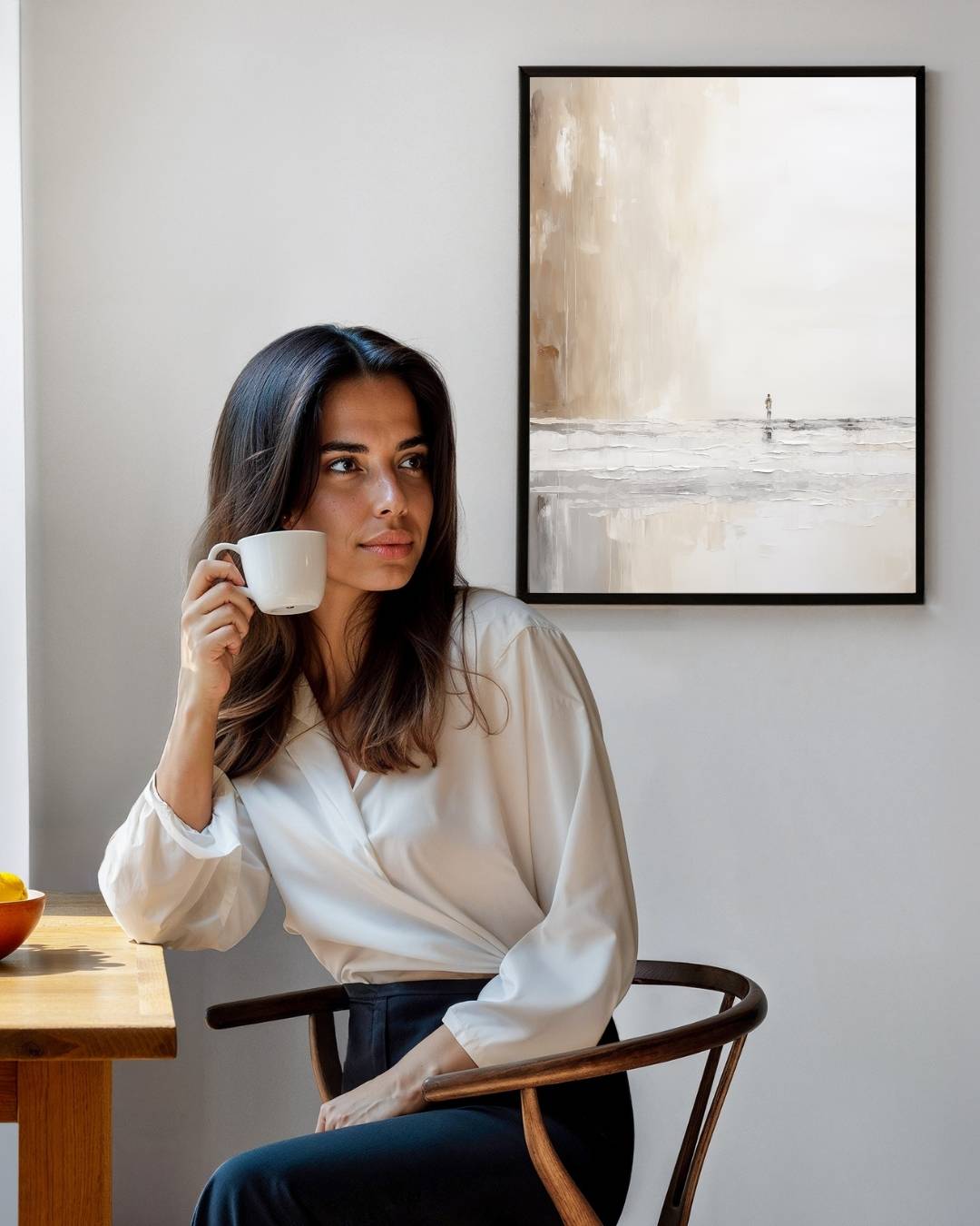 Minimalistisch strandtafereel Poster