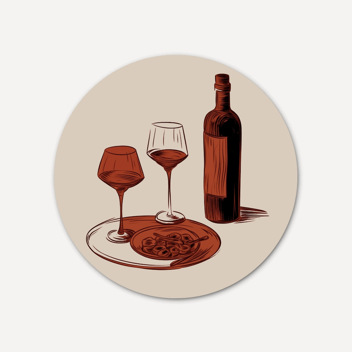 Wijn en Olijven Muurcirkel-WallArtistic