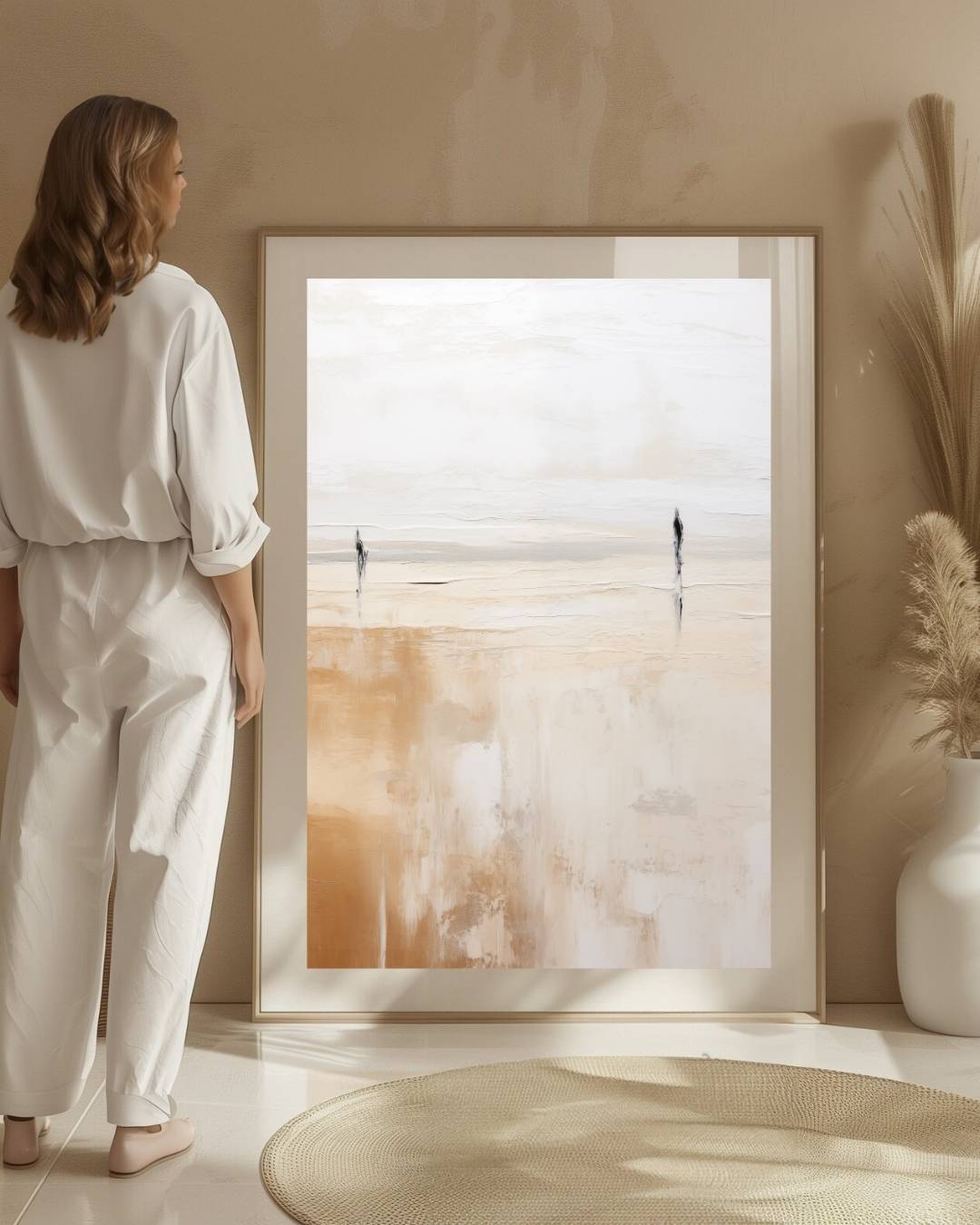 Abstracte ontmoeting aan zee Poster