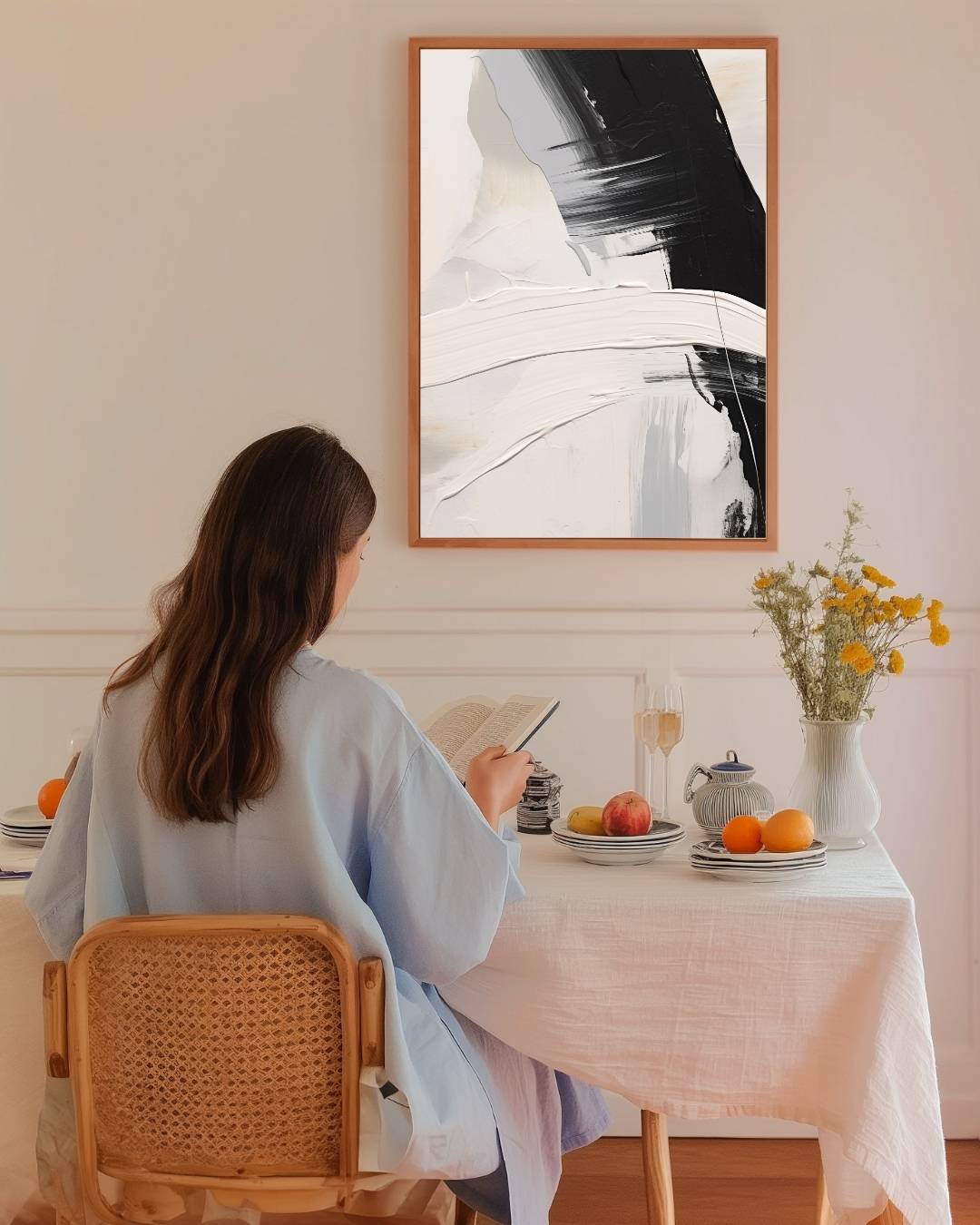 Abstracte penseelstreken Poster