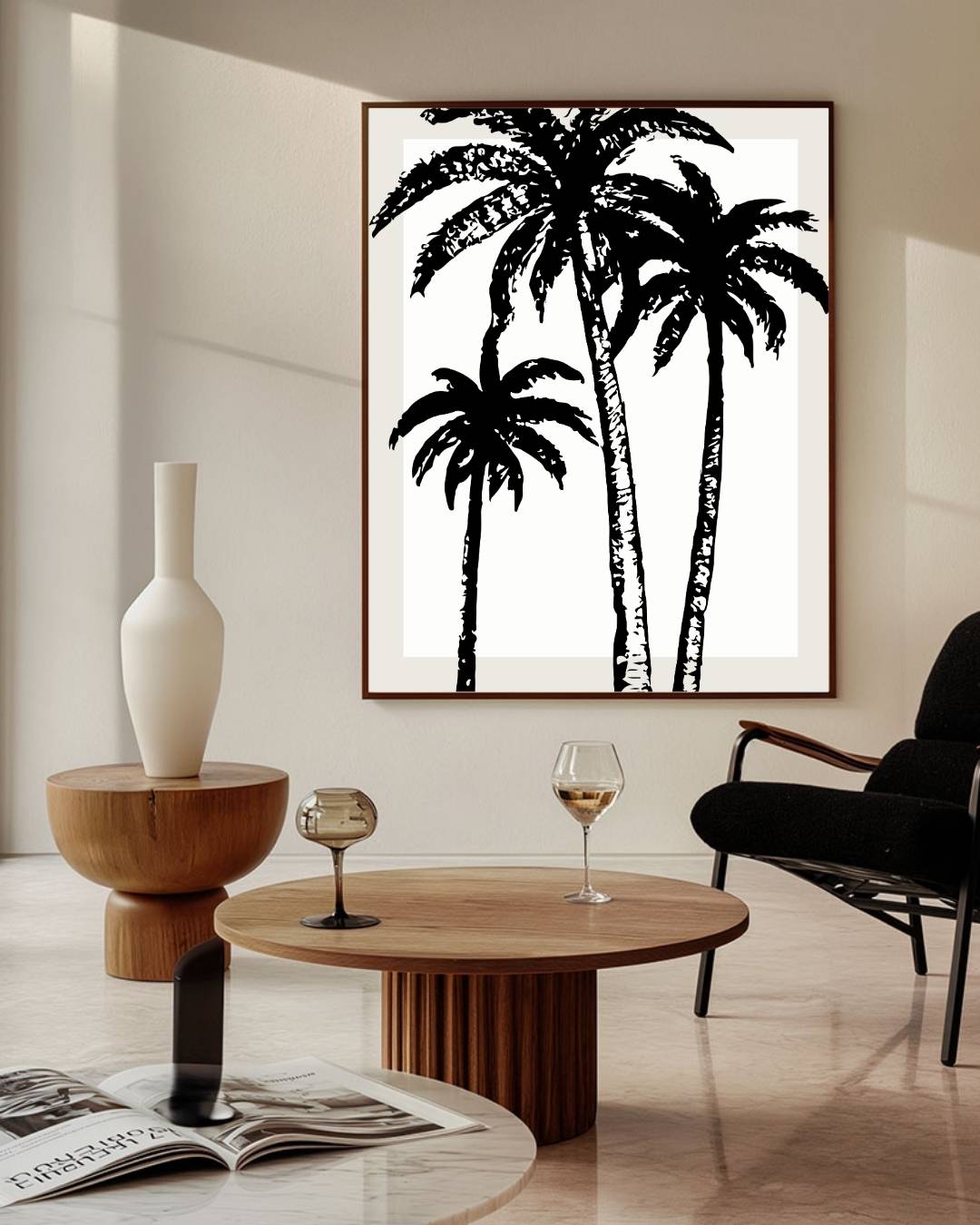 Zwarte palmbomen Poster