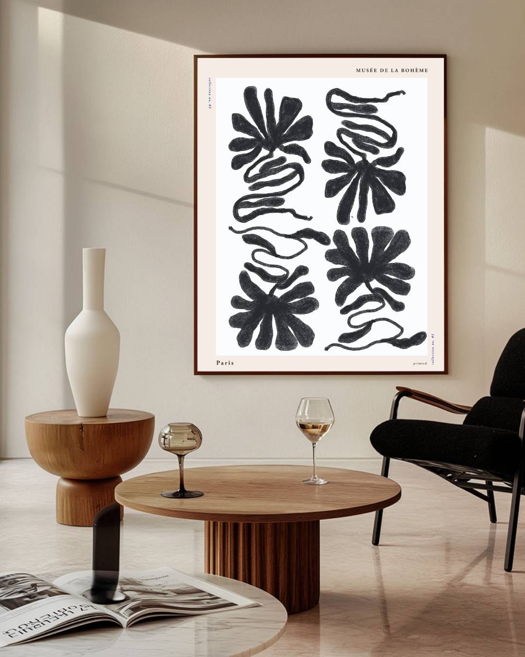 Lijnenspel flora Poster