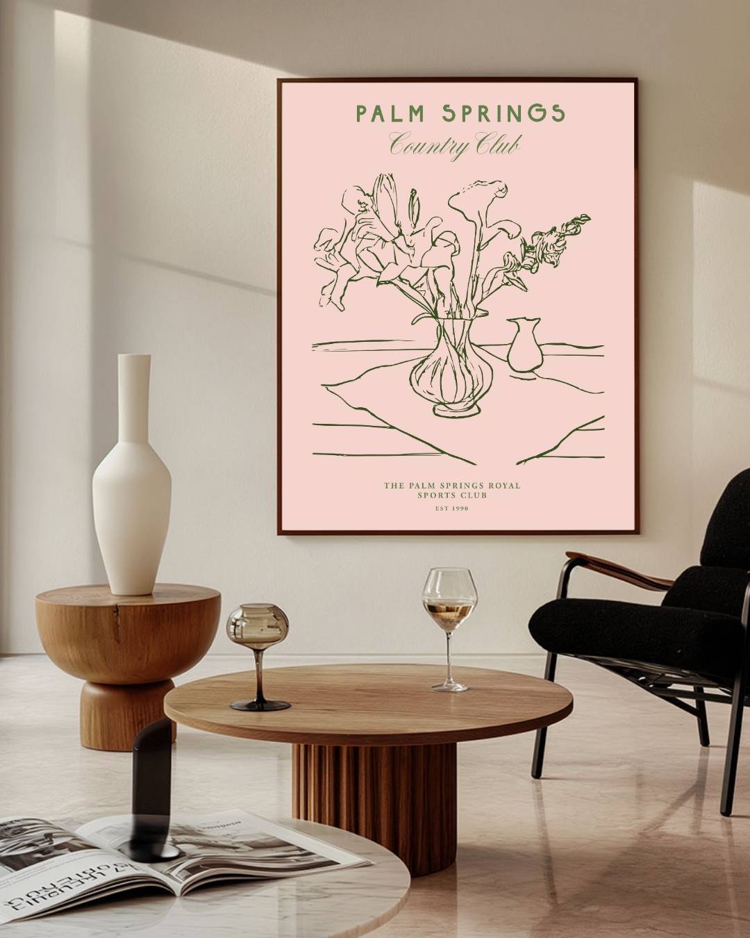 Palm Springs bloemenvaas Poster