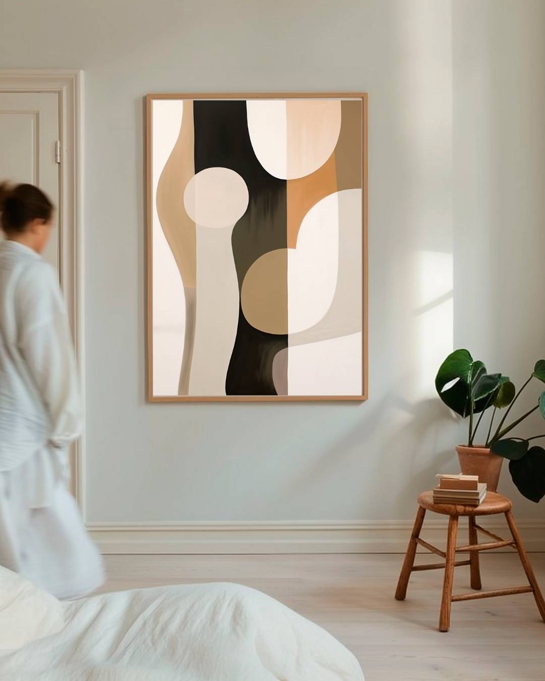 Abstracte vormen in neutrale tinten Poster