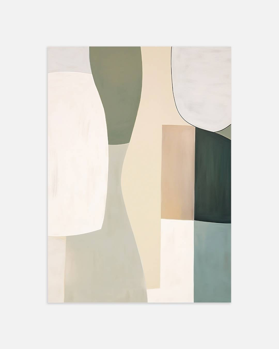 Abstracte compositie in aardetinten Poster