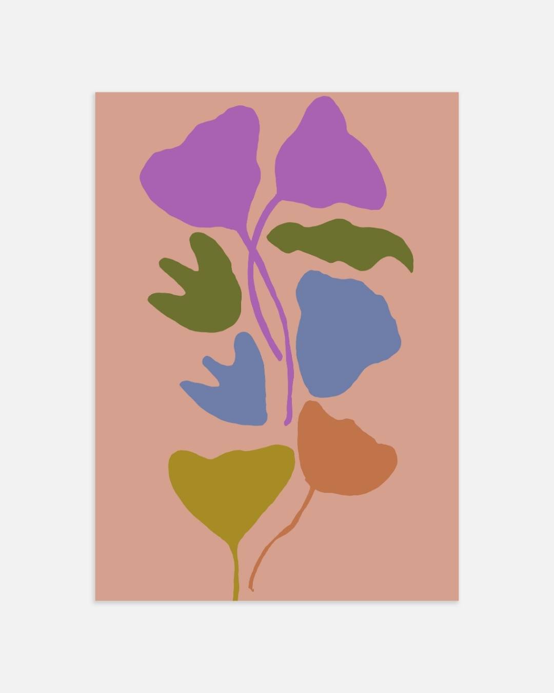 Abstracte kleurrijke bladeren Poster