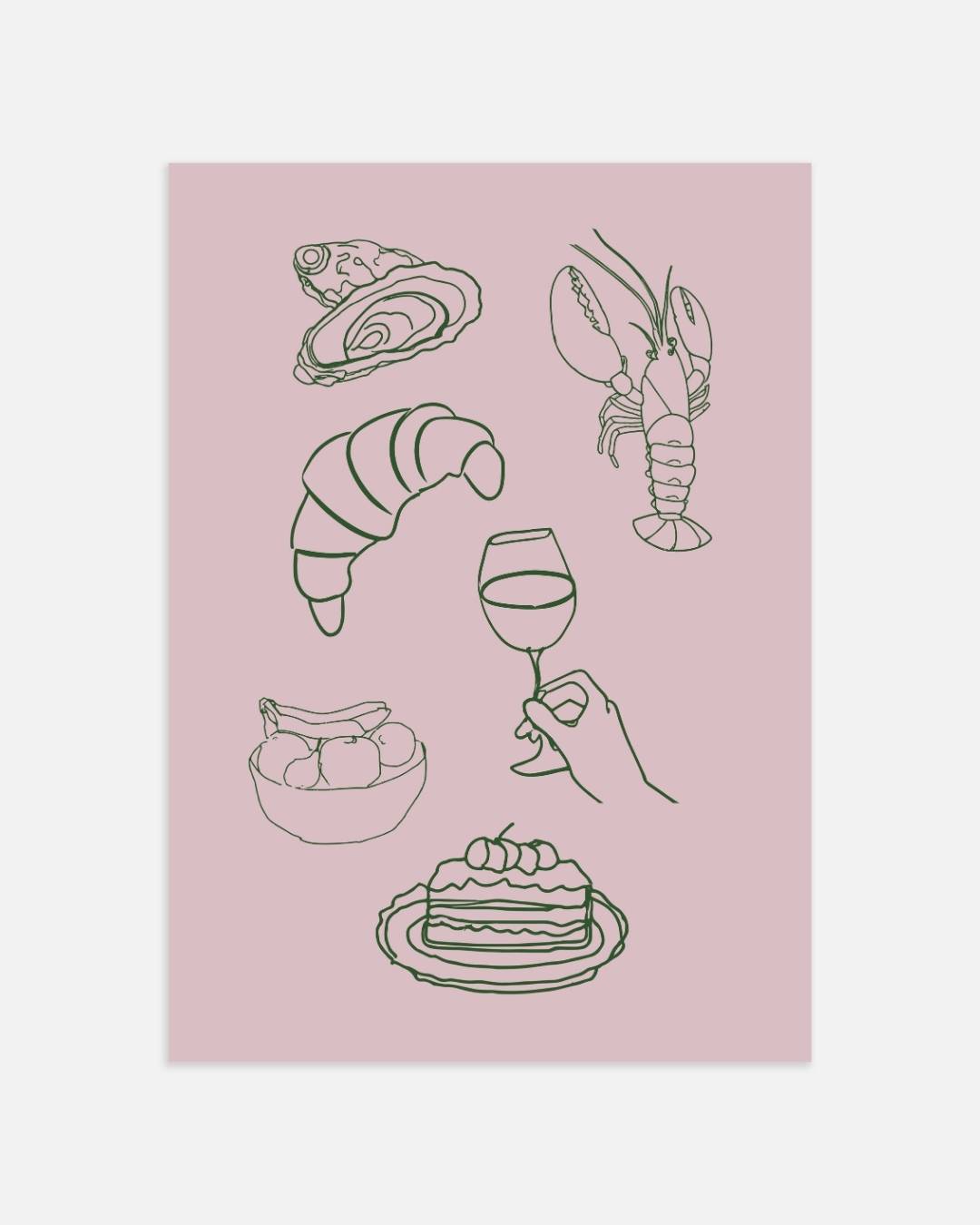 Luxe diner schets Poster