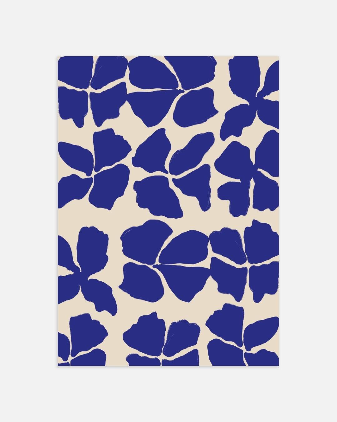 Blauwe bloemen poster