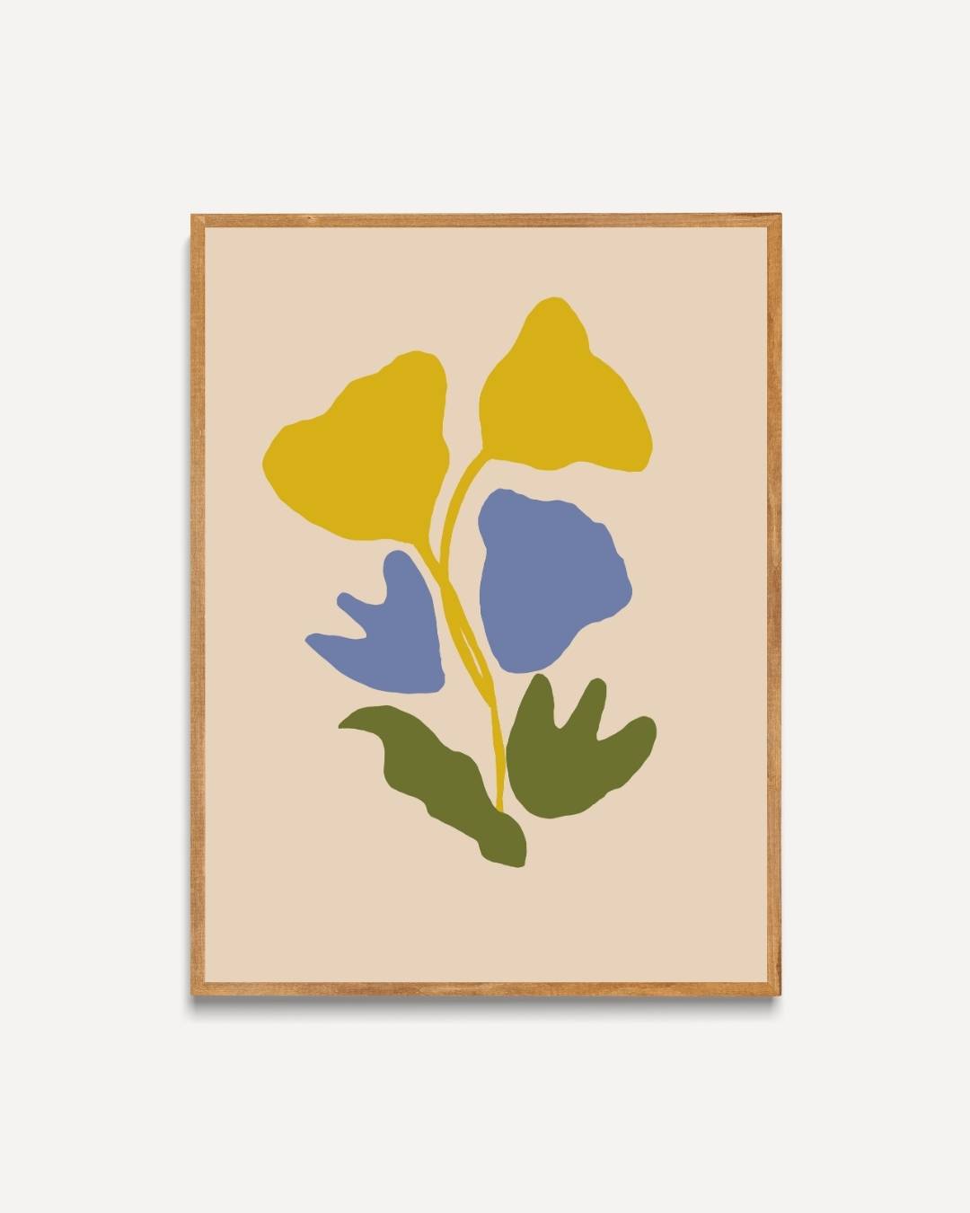 Gele en blauwe bladeren Poster