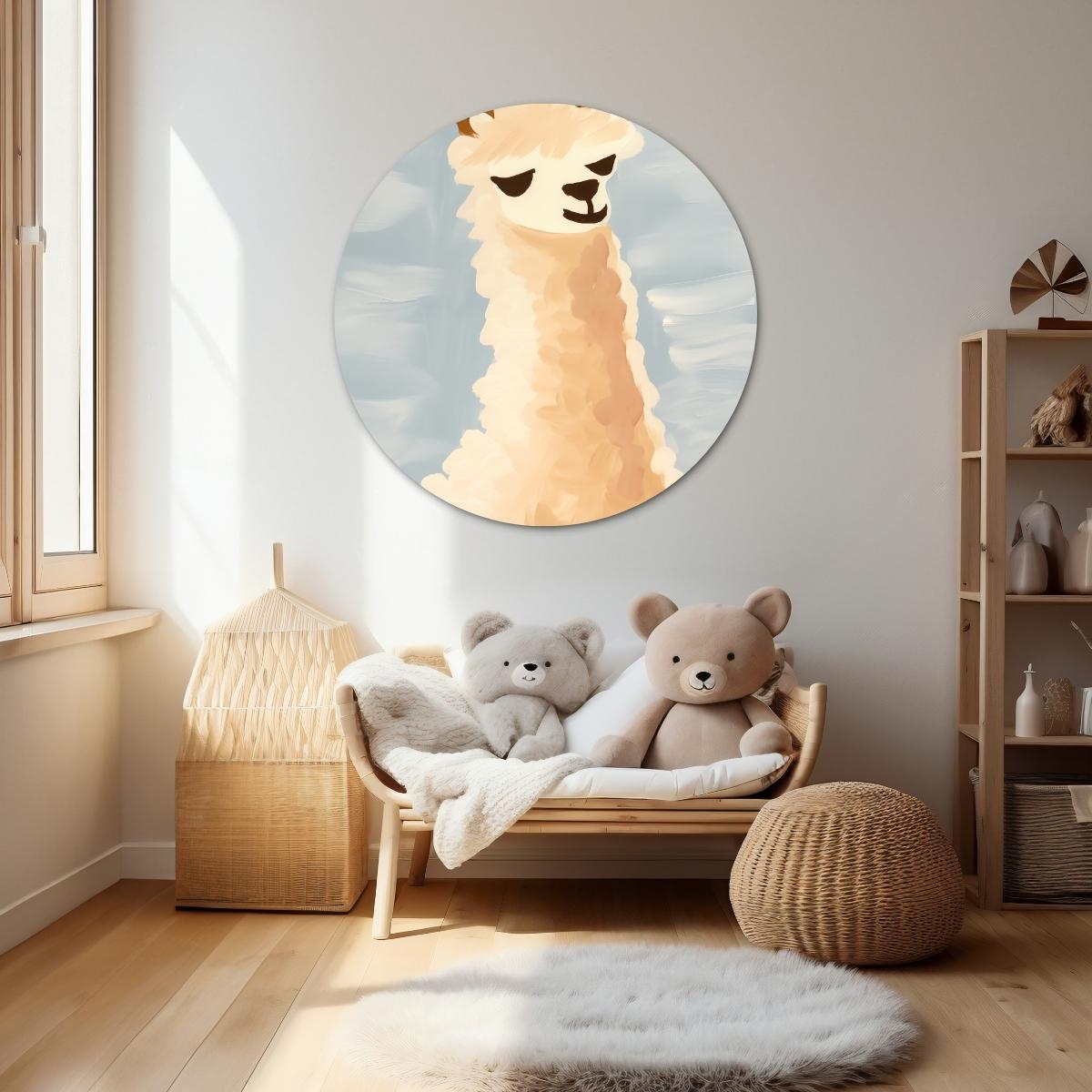 Alpaca muurcirkel-WallArtistic