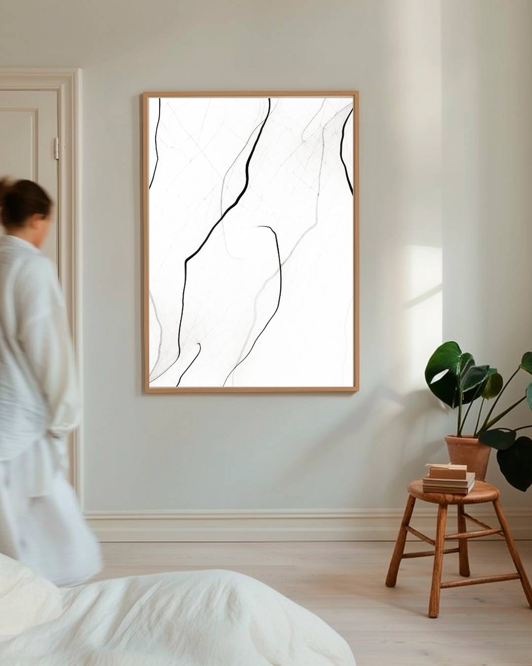 Abstracte lijntekening Poster