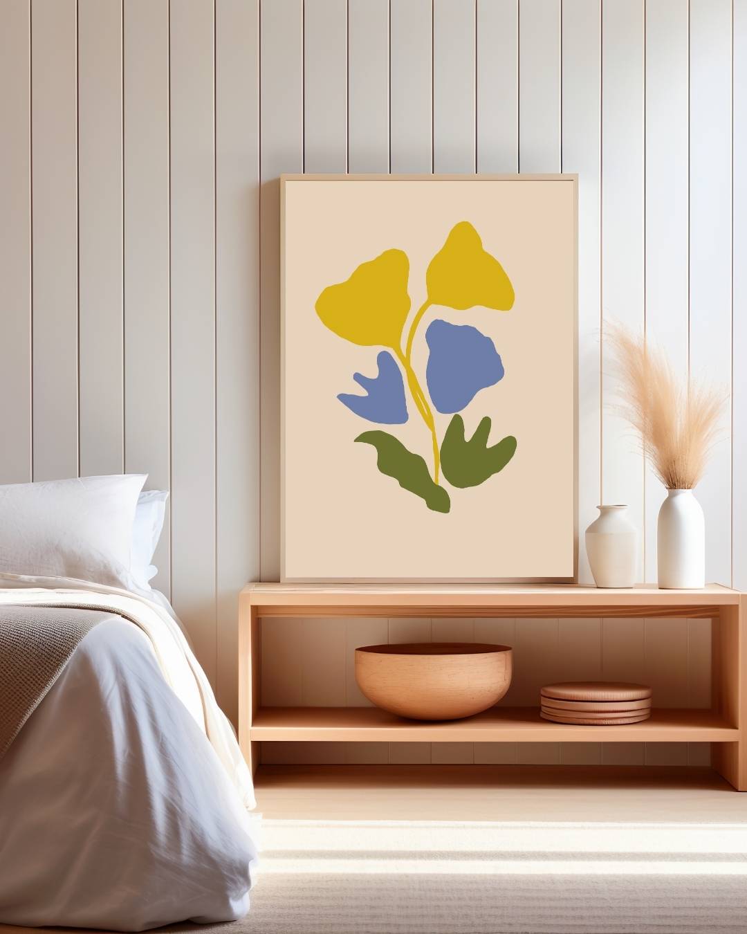 Gele en blauwe bladeren Poster