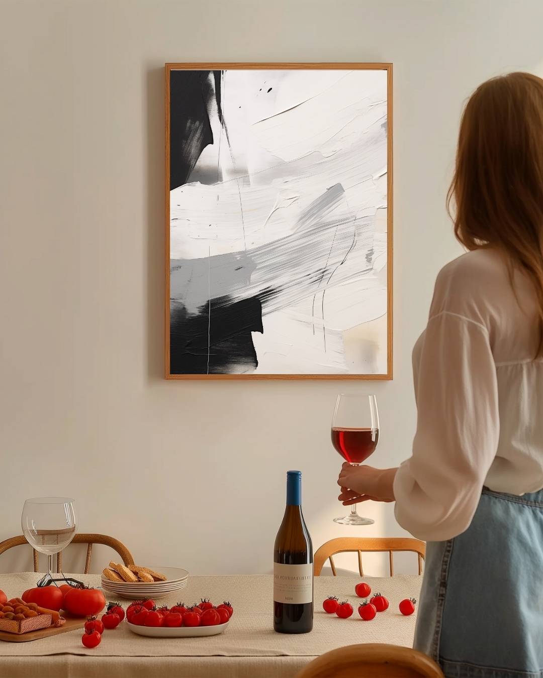 Abstracte penseelstreken Poster