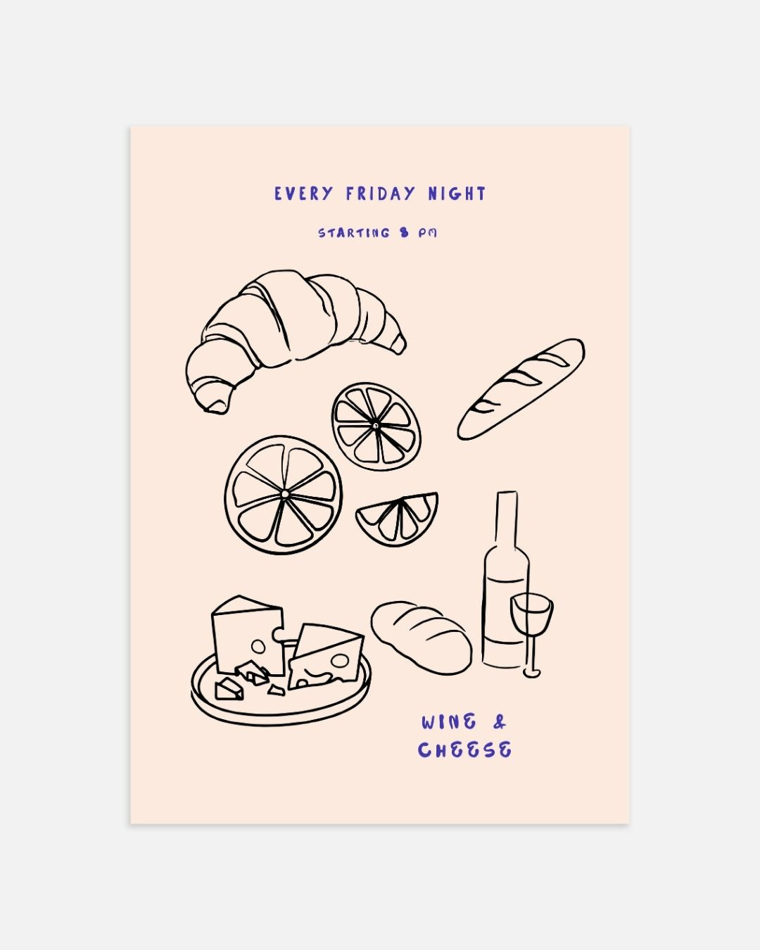 Wine & Cheese Poster