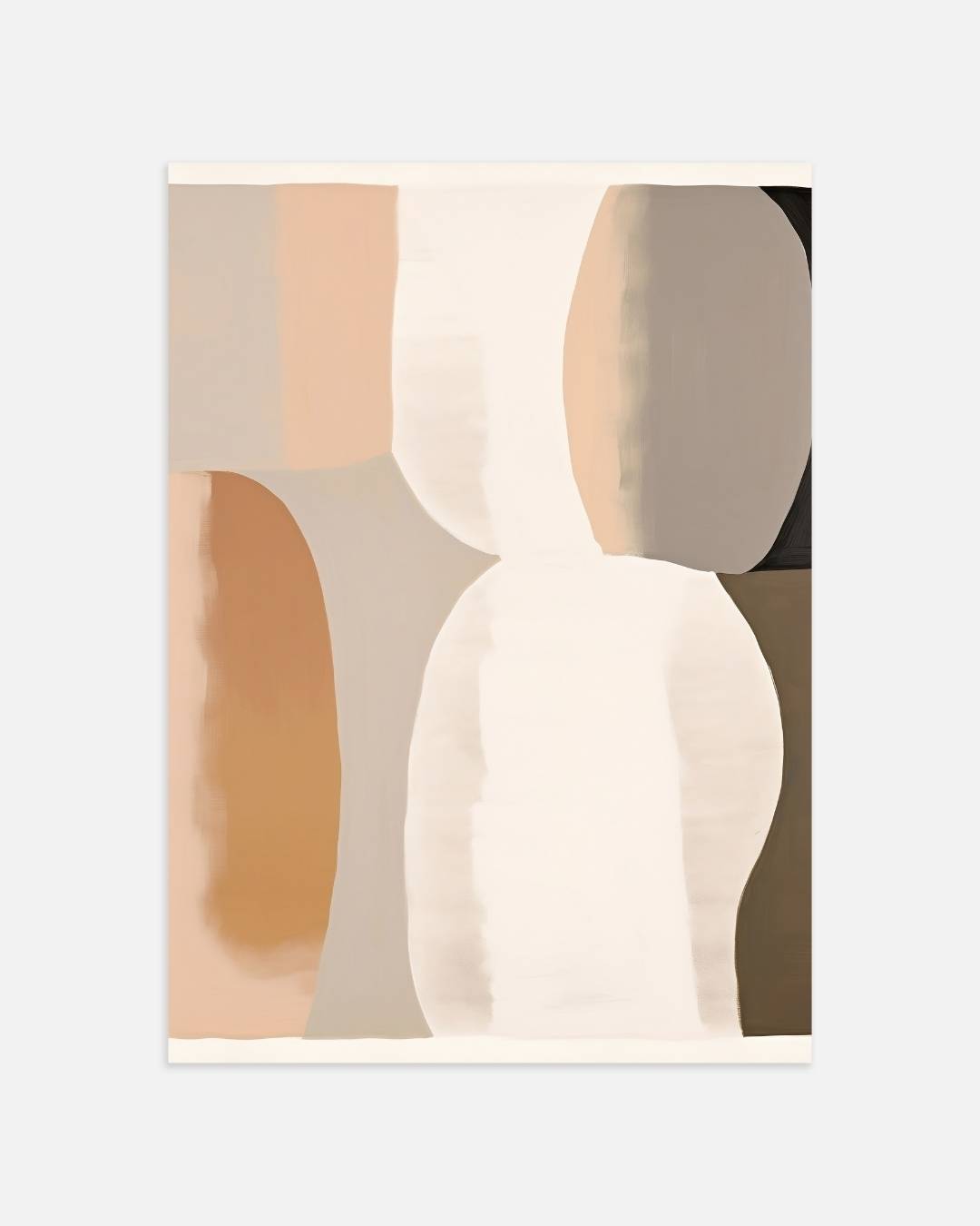 Abstracte vormen in aardetinten Poster