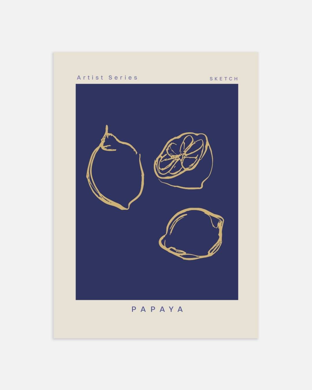 Papaya blue Poster