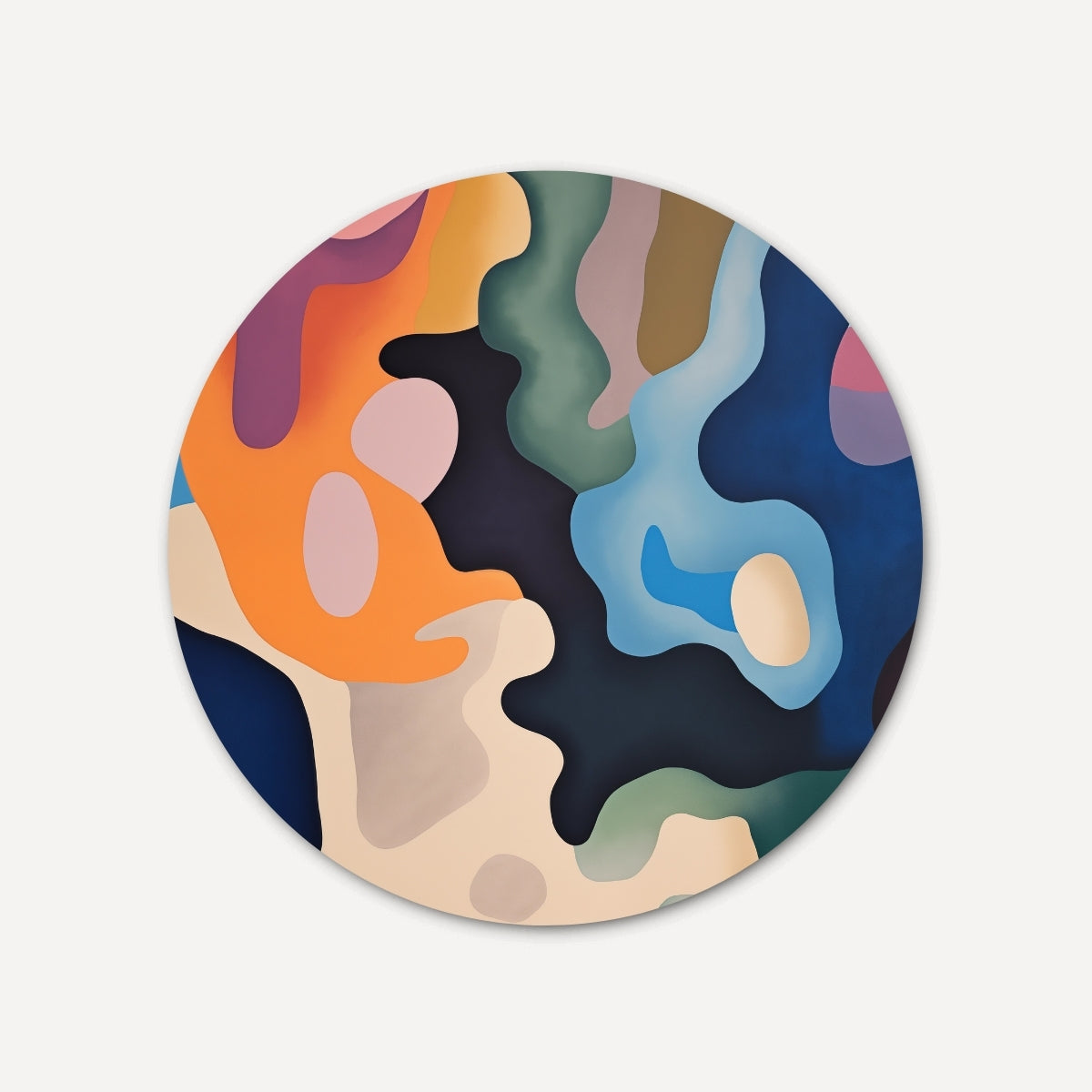 Abstracte Kleurencompositie Muurcirkel-WallArtistic