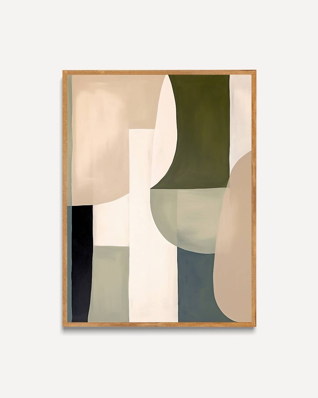 Abstracte vlakken in groen en beige Poster