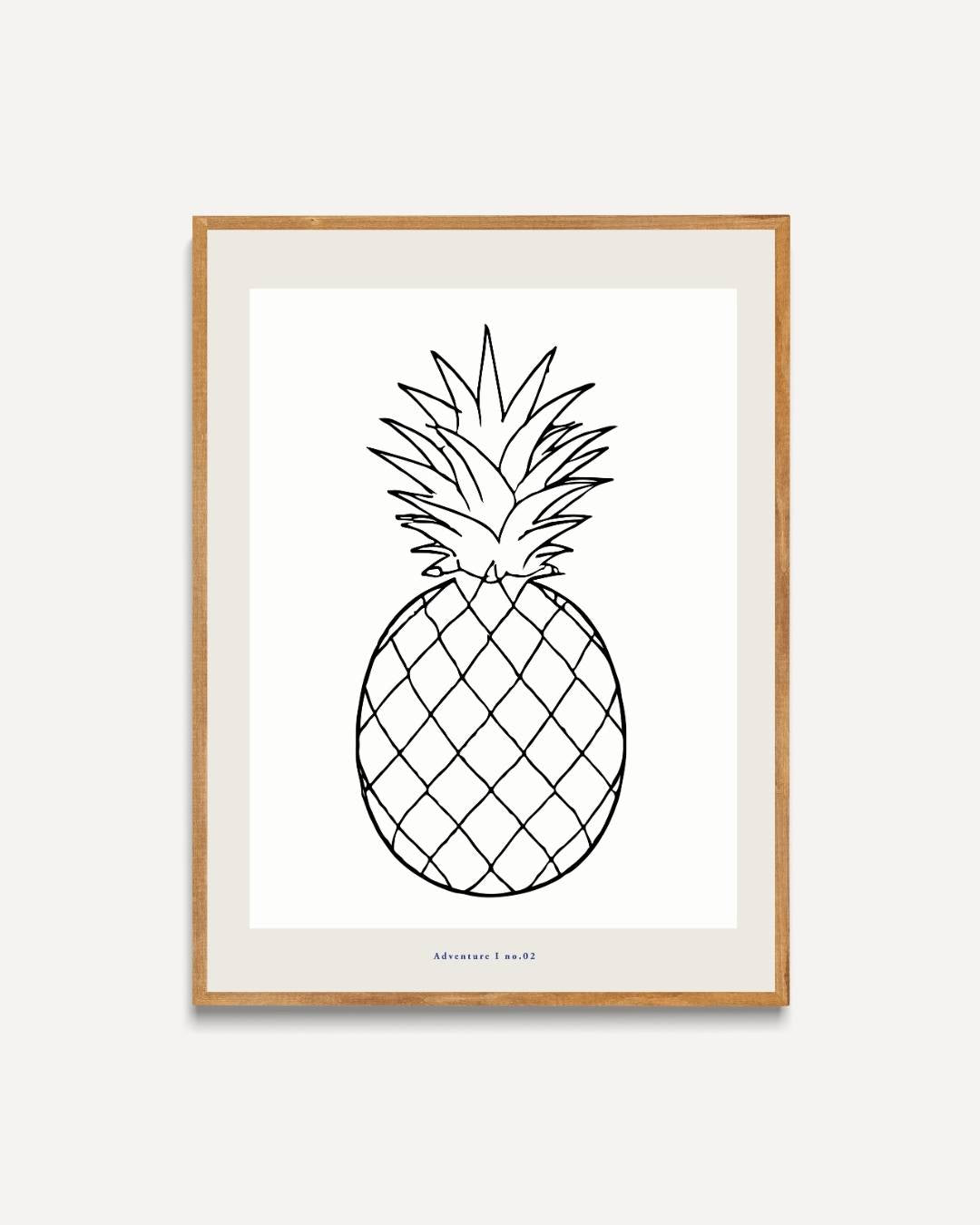Ananas lijntekening Poster