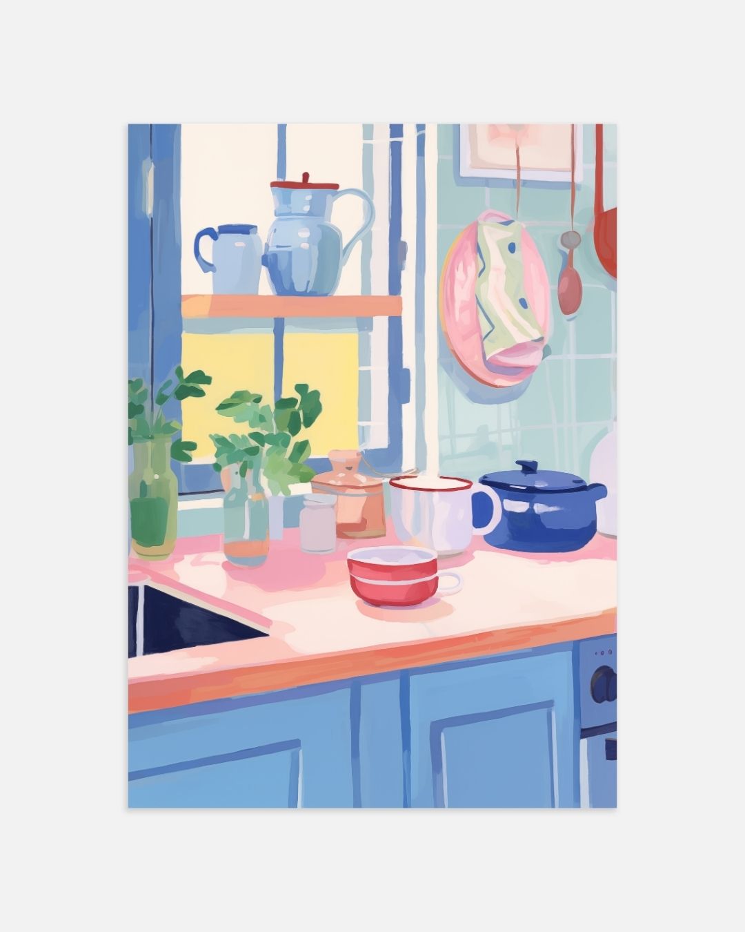 Sunny Kitchen Scene Poster